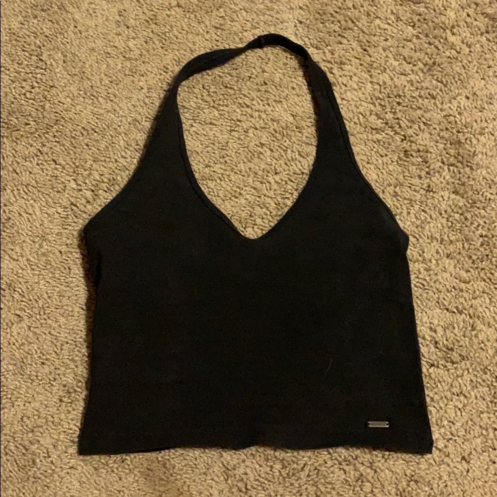 Hollister Black Halter Crop Top Size XS